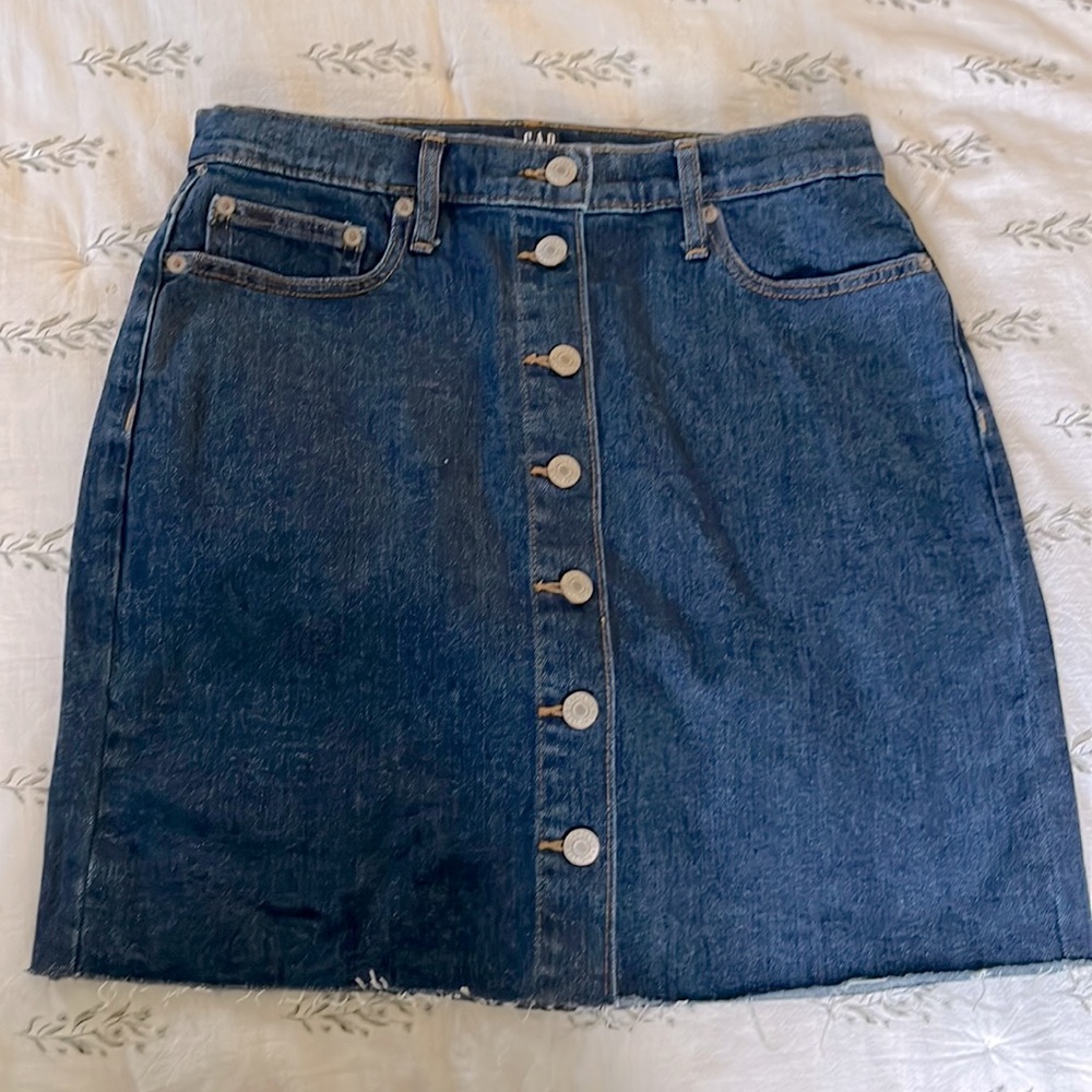 Gap Denim Button Front Mini Skirt